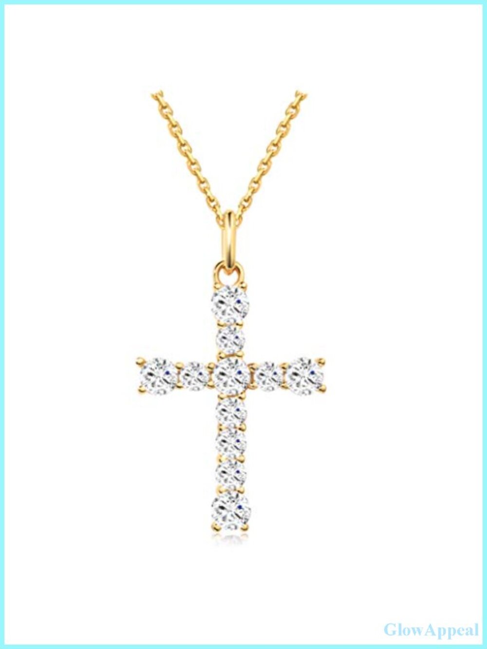 Gold Plated Sterling Silver Cross Necklace for Women Dainty Pendant Jewelry